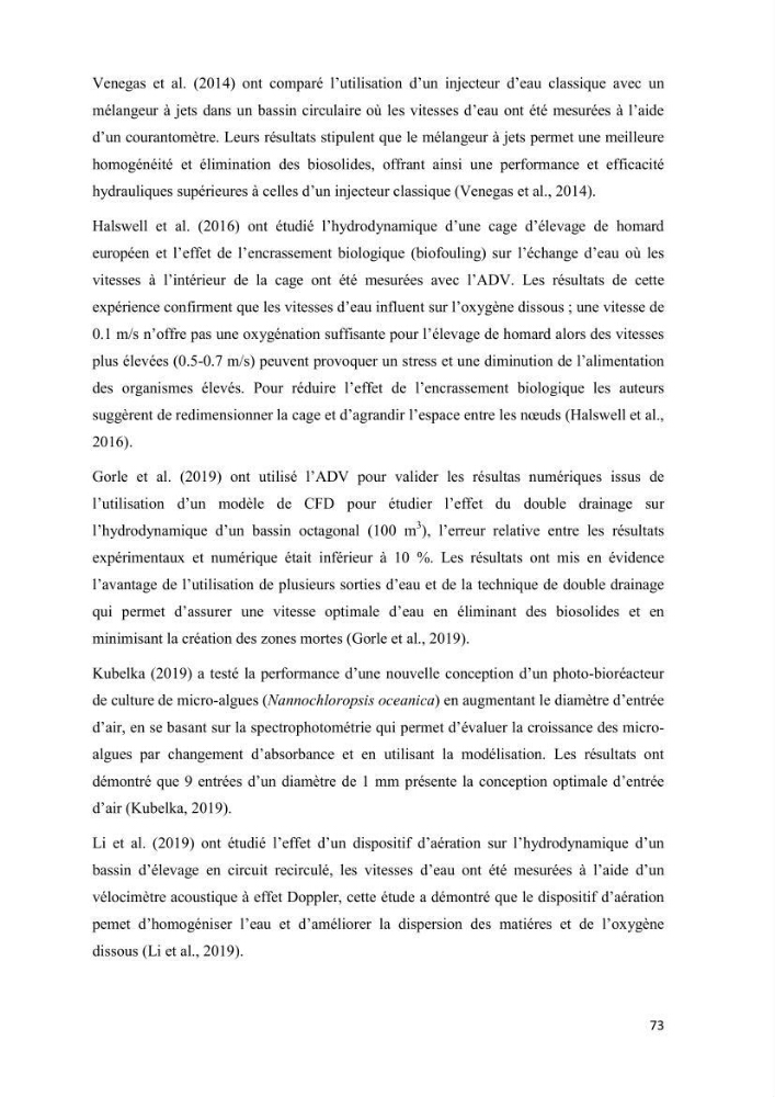 Modélisation des phénomènes de transport en ingénierie aquacole