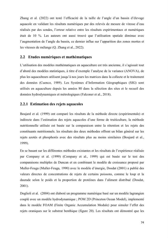 Modélisation des phénomènes de transport en ingénierie aquacole