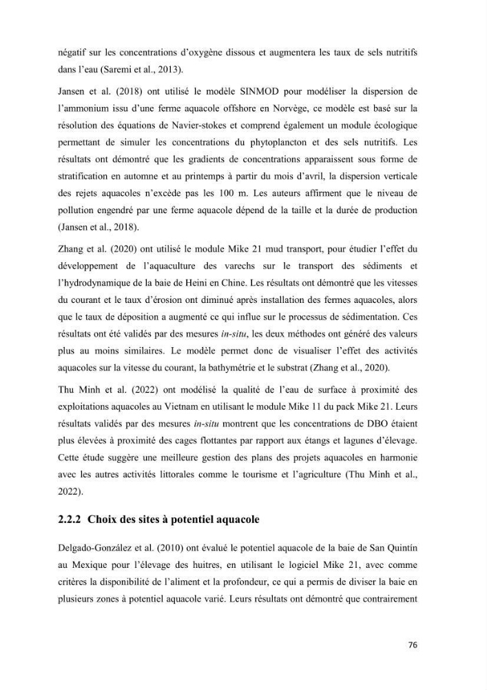 Modélisation des phénomènes de transport en ingénierie aquacole