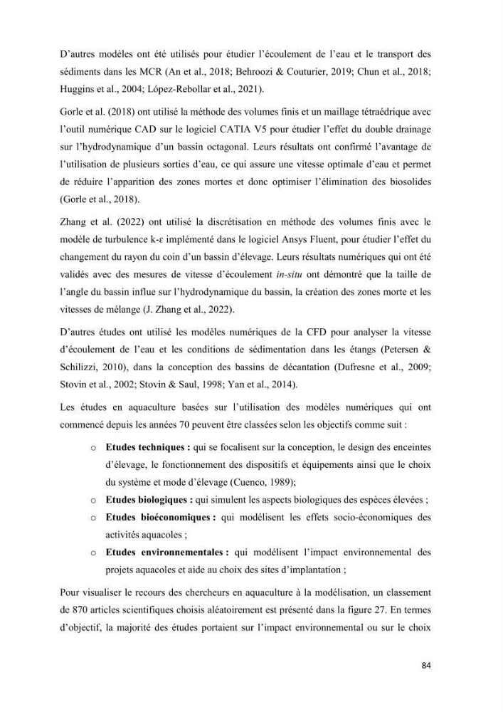 Modélisation des phénomènes de transport en ingénierie aquacole