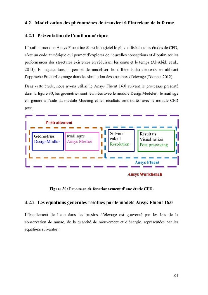 Modélisation des phénomènes de transport en ingénierie aquacole