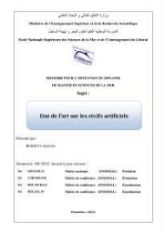 Etat de l'art sur les recifs artificiels: