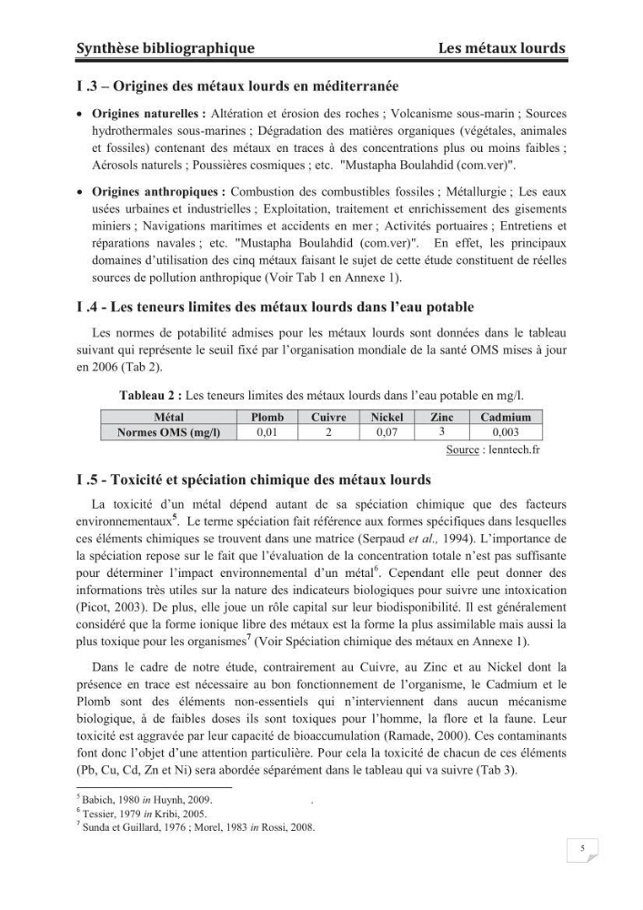 Etude de la valorisation d\'une biomasse marine, posidonia oceanica, en tant que biosorbant des ions métalliques Pb ²+, Cu ²+, Ni ²+, Zn ²+ et Cd ²+