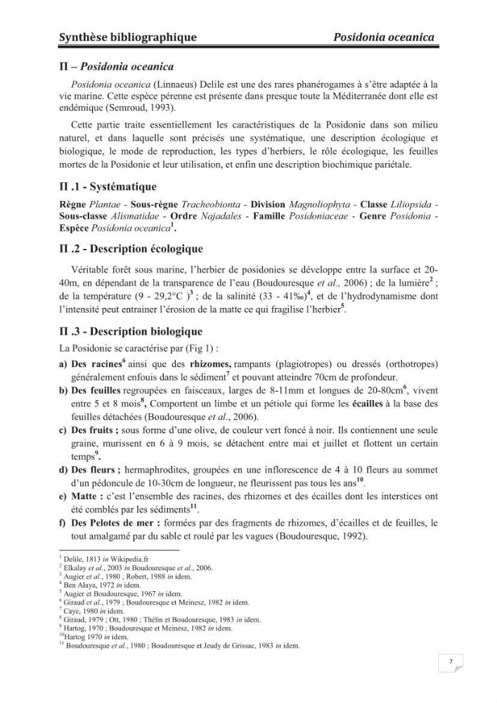 Etude de la valorisation d\'une biomasse marine, posidonia oceanica, en tant que biosorbant des ions métalliques Pb ²+, Cu ²+, Ni ²+, Zn ²+ et Cd ²+
