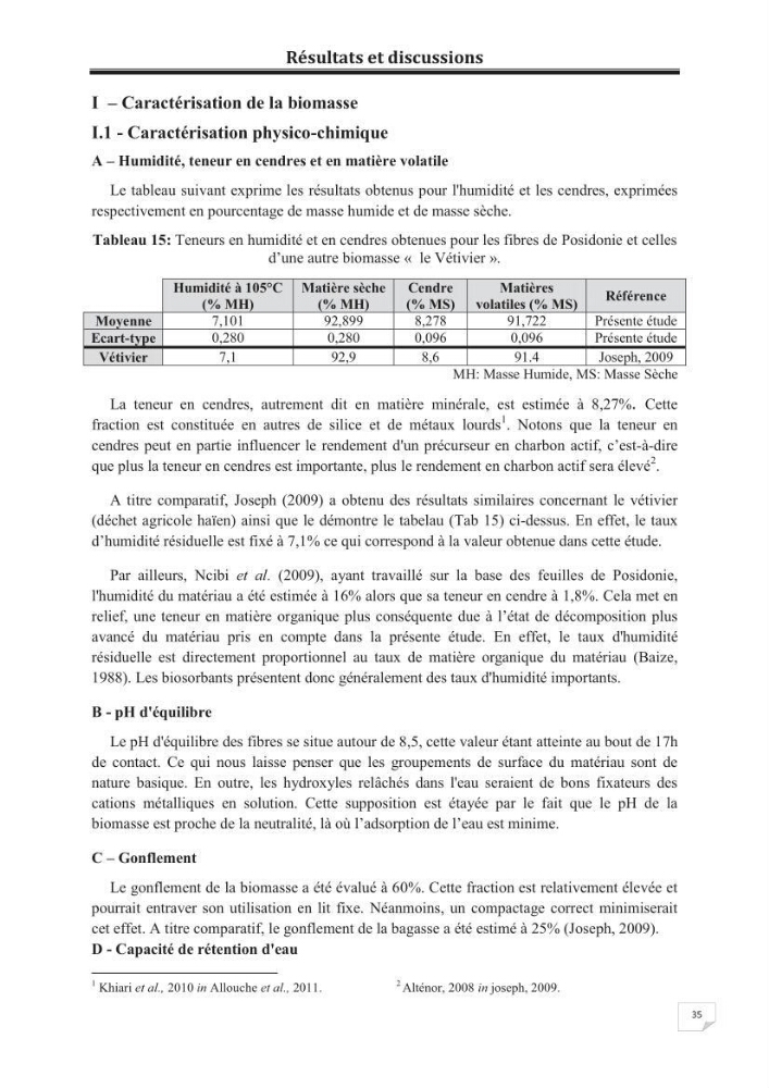 Etude de la valorisation d\'une biomasse marine, posidonia oceanica, en tant que biosorbant des ions métalliques Pb ²+, Cu ²+, Ni ²+, Zn ²+ et Cd ²+