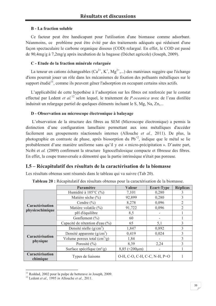 Etude de la valorisation d\'une biomasse marine, posidonia oceanica, en tant que biosorbant des ions métalliques Pb ²+, Cu ²+, Ni ²+, Zn ²+ et Cd ²+