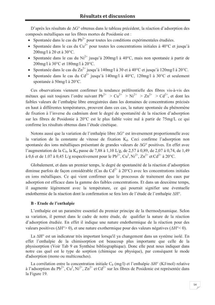 Etude de la valorisation d\'une biomasse marine, posidonia oceanica, en tant que biosorbant des ions métalliques Pb ²+, Cu ²+, Ni ²+, Zn ²+ et Cd ²+