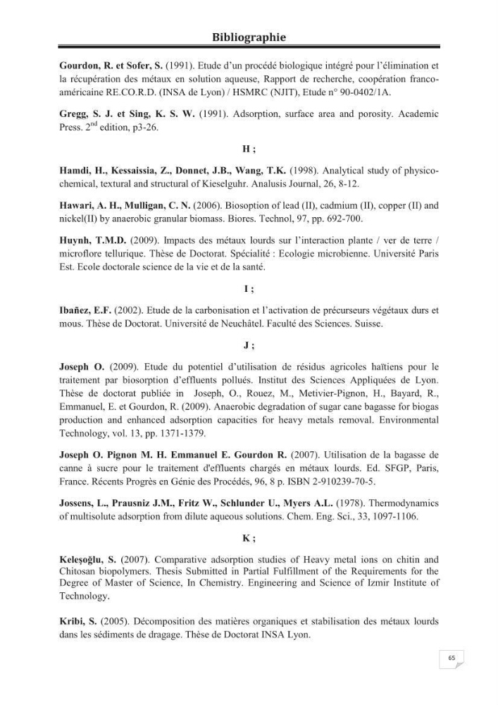 Etude de la valorisation d\'une biomasse marine, posidonia oceanica, en tant que biosorbant des ions métalliques Pb ²+, Cu ²+, Ni ²+, Zn ²+ et Cd ²+