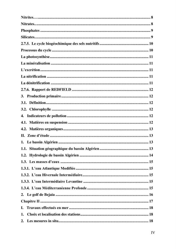 Les conditions physico chimiques au large des côtes algériennes: contribution à l’étude des structures hydrodynamiques