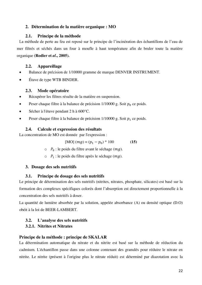Les conditions physico chimiques au large des côtes algériennes: contribution à l’étude des structures hydrodynamiques