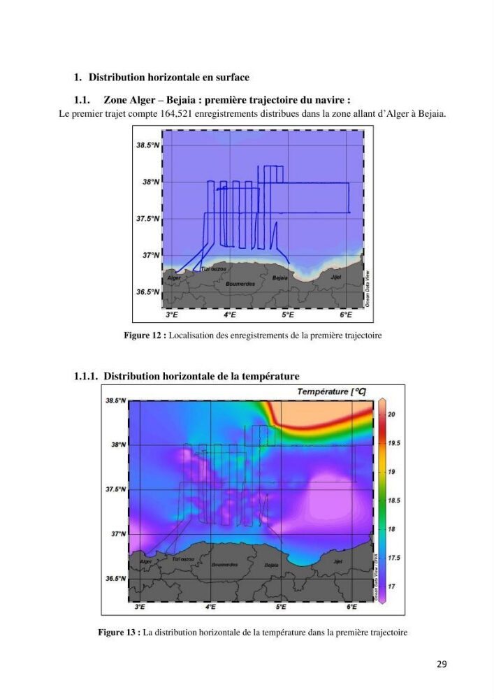 Les conditions physico chimiques au large des côtes algériennes: contribution à l’étude des structures hydrodynamiques