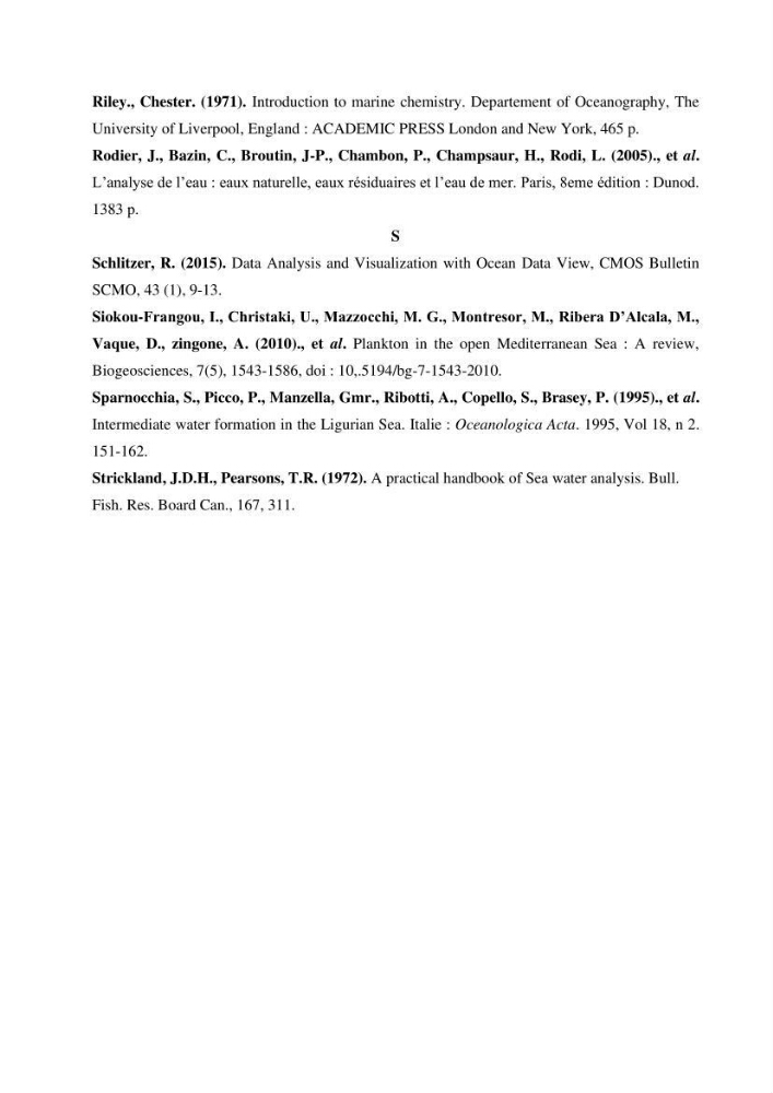 Les conditions physico chimiques au large des côtes algériennes: contribution à l’étude des structures hydrodynamiques