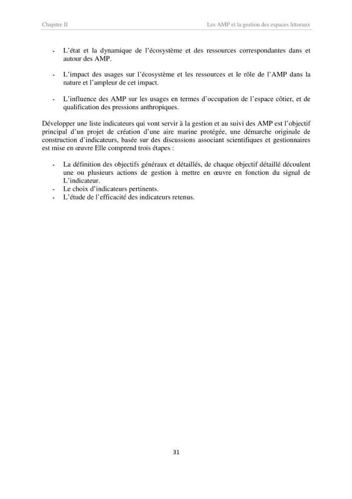 Proposition d\'indicateurs de suivi de l\'aire marine de Taza (wilaya de Jijel)