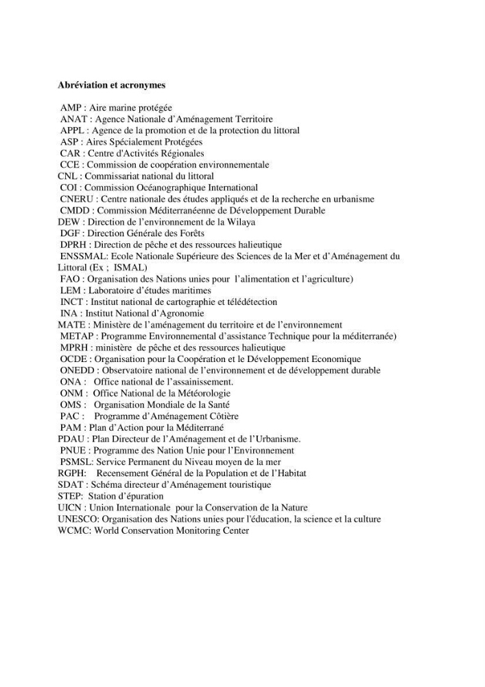 Proposition d\'indicateurs de suivi de l\'aire marine de Taza (wilaya de Jijel)