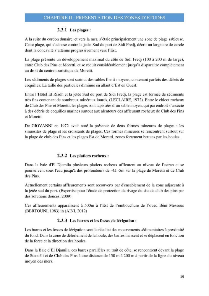 Influence des ouvrages portuaires et de protection sur l\'équilibre du littoral centre Algerien