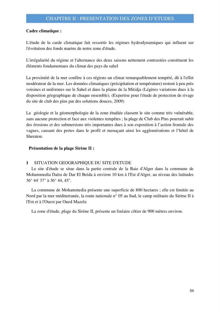 Influence des ouvrages portuaires et de protection sur l\'équilibre du littoral centre Algerien