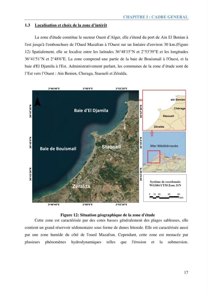 Etude et estimation des terres à risque par la submersion marine dans la région Ouest d’Alger