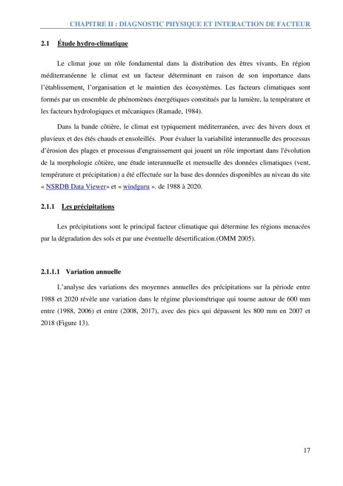 Etude et estimation des terres à risque par la submersion marine dans la région Ouest d’Alger