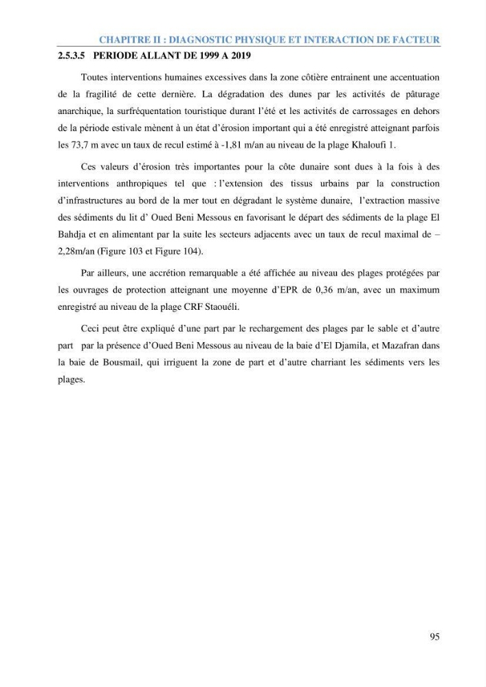 Etude et estimation des terres à risque par la submersion marine dans la région Ouest d’Alger