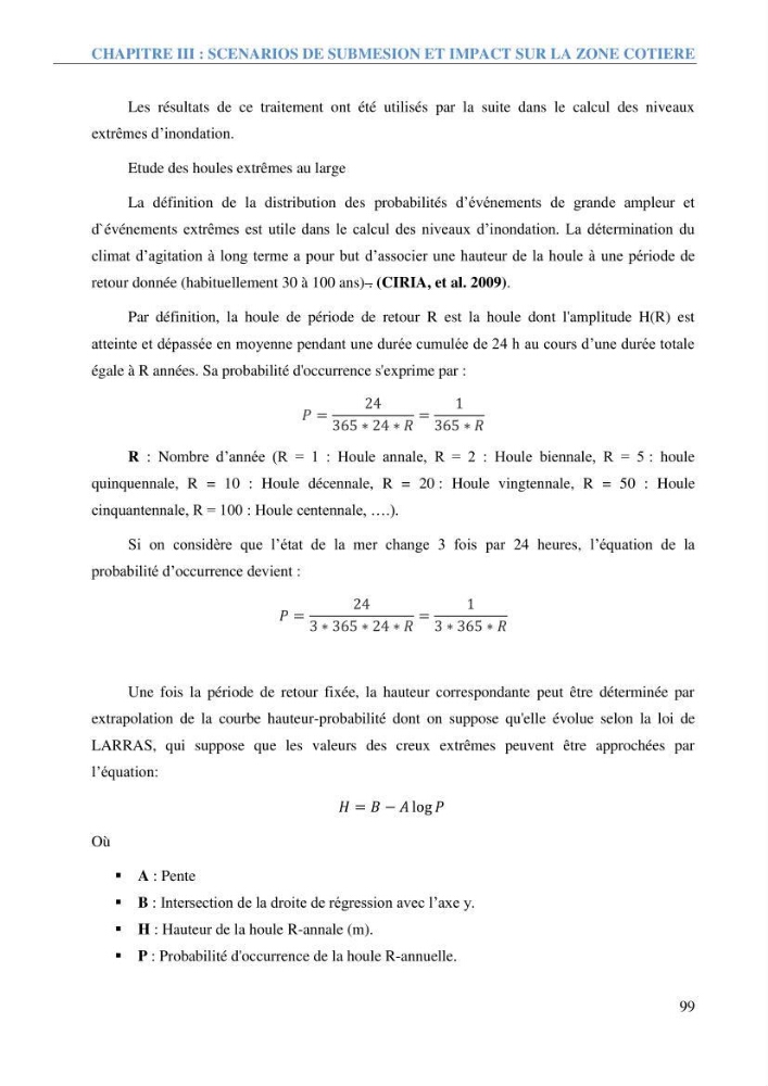 Etude et estimation des terres à risque par la submersion marine dans la région Ouest d’Alger