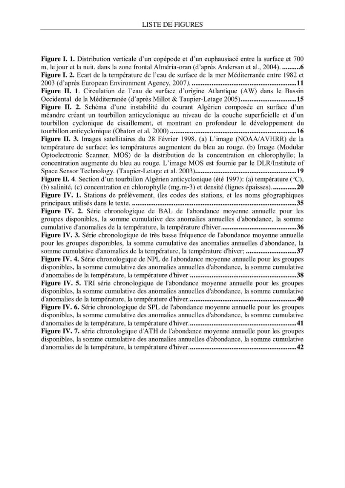Impact des conditions du milieu sur la distribution des populations zooplanctoniques (bassin Algérien et mer Méditerranée