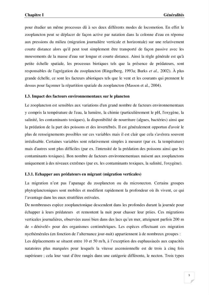 Impact des conditions du milieu sur la distribution des populations zooplanctoniques (bassin Algérien et mer Méditerranée