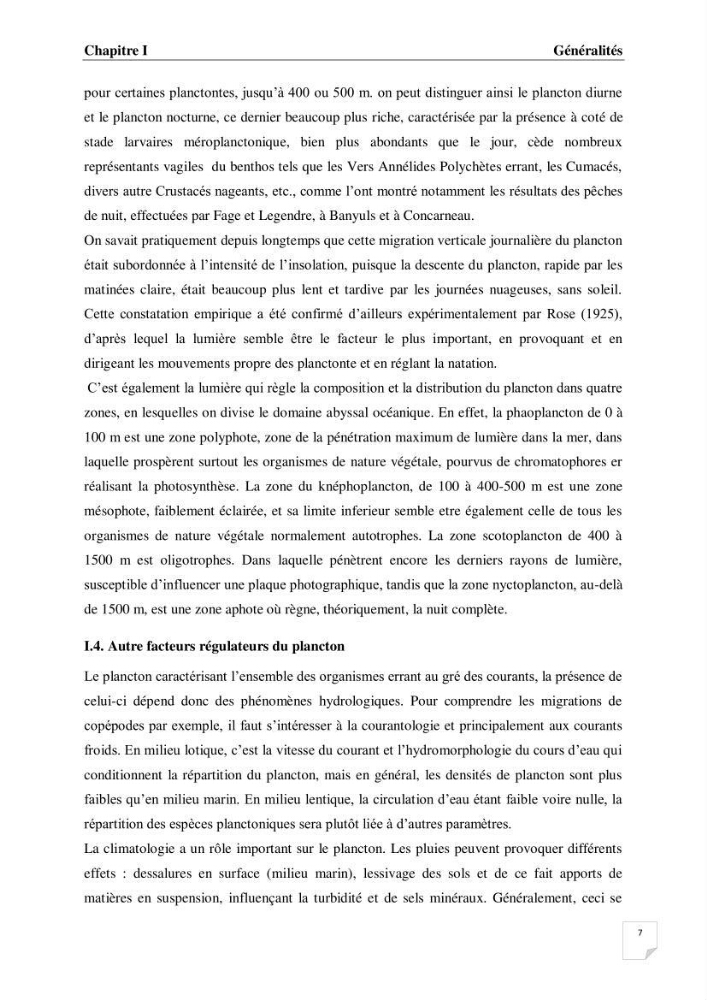 Impact des conditions du milieu sur la distribution des populations zooplanctoniques (bassin Algérien et mer Méditerranée