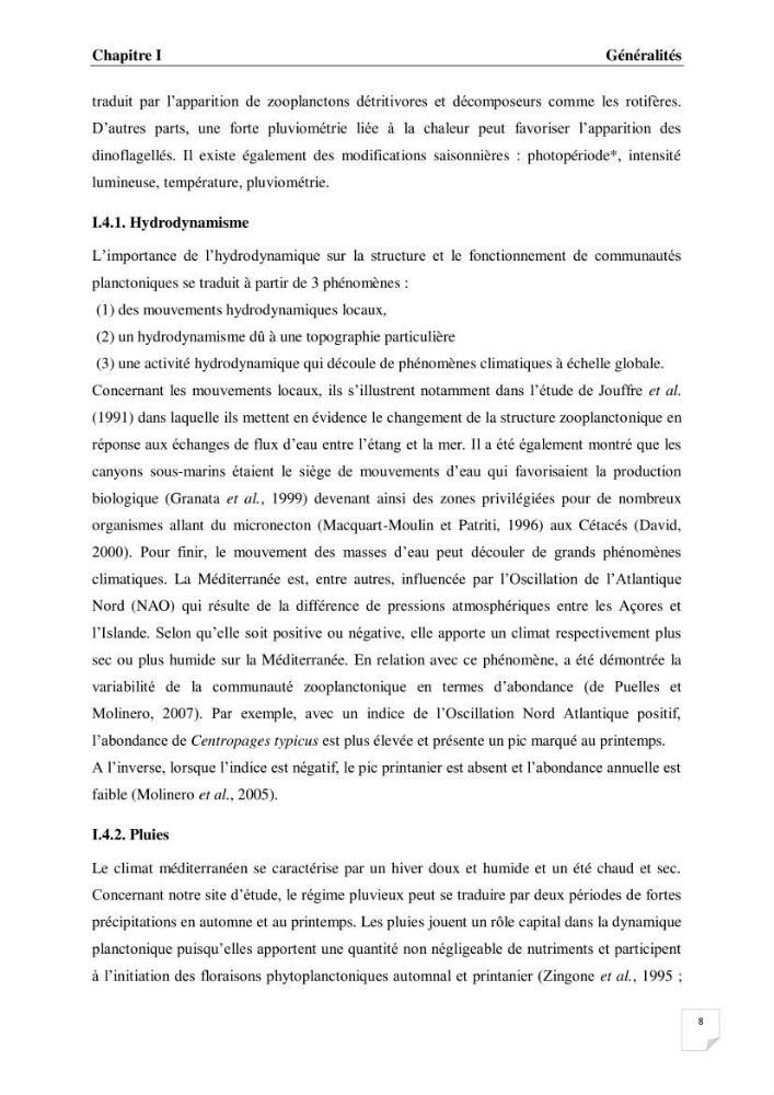 Impact des conditions du milieu sur la distribution des populations zooplanctoniques (bassin Algérien et mer Méditerranée
