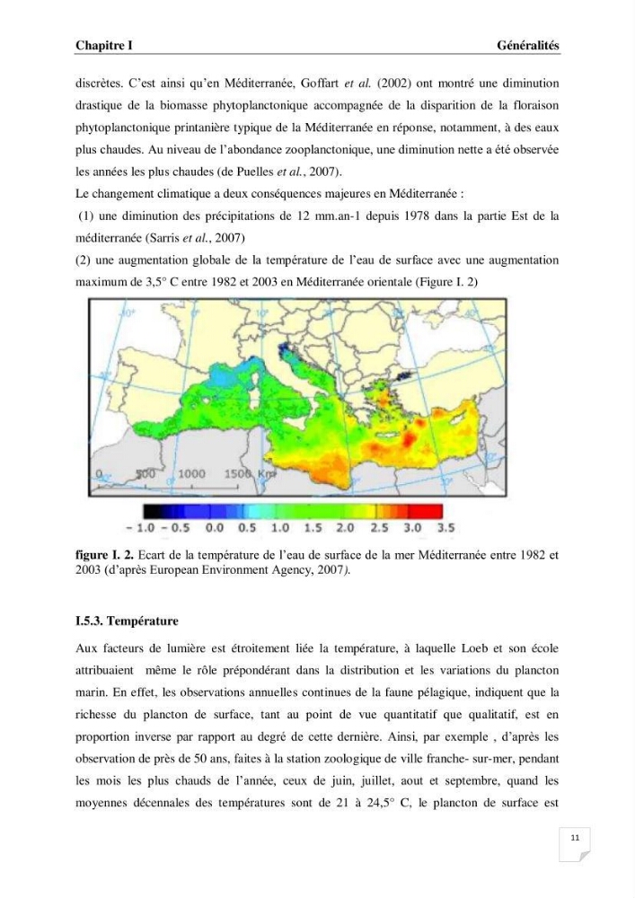 Impact des conditions du milieu sur la distribution des populations zooplanctoniques (bassin Algérien et mer Méditerranée