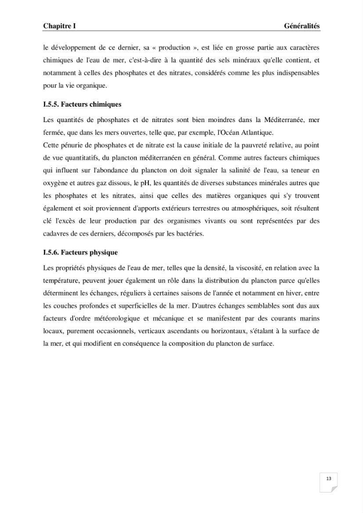 Impact des conditions du milieu sur la distribution des populations zooplanctoniques (bassin Algérien et mer Méditerranée