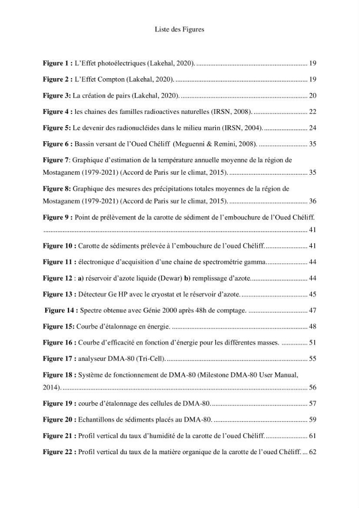 Etude de la qualité radiologique et chimique des sédiments de l’embouchure de l’Oued Chéliff (W.de Mostaganem)