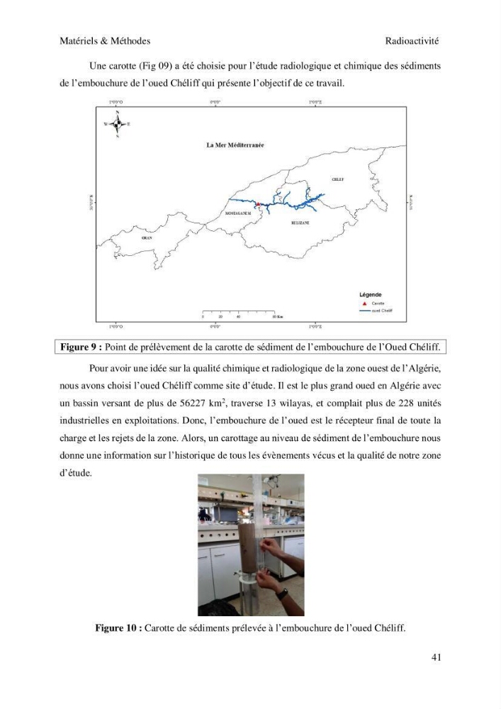 Etude de la qualité radiologique et chimique des sédiments de l’embouchure de l’Oued Chéliff (W.de Mostaganem)