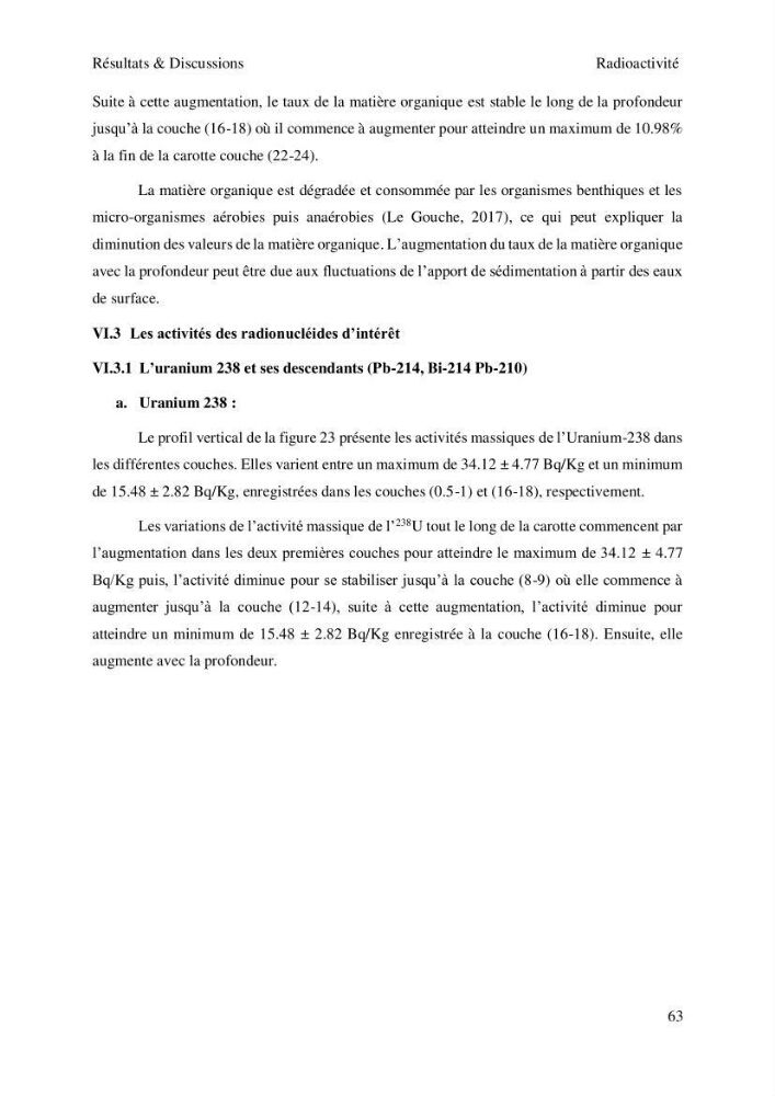 Etude de la qualité radiologique et chimique des sédiments de l’embouchure de l’Oued Chéliff (W.de Mostaganem)