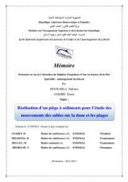 Réalisation d'un piège à sédiments pour l'étude des mouvements des sables sur le dune et les plages