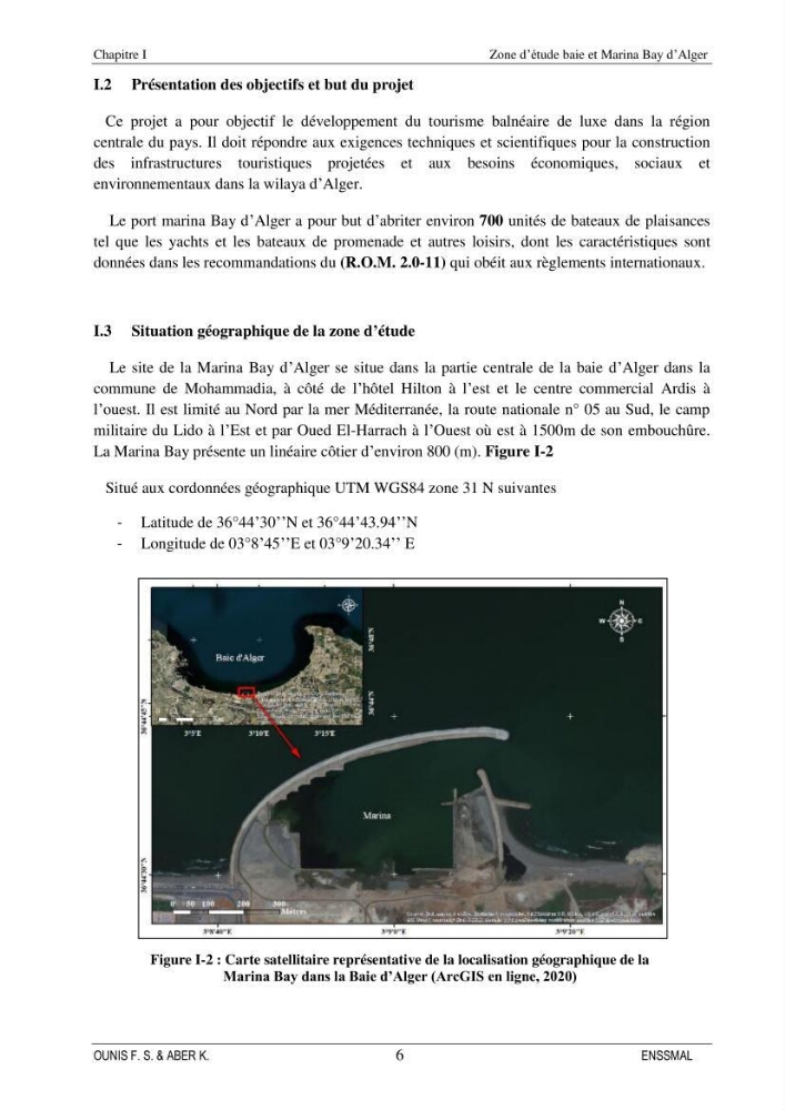 Etude d\'aménagement d\'une Marina au niveau de la ville d\'Alger (exemple de la Marina baie d\'Alger):