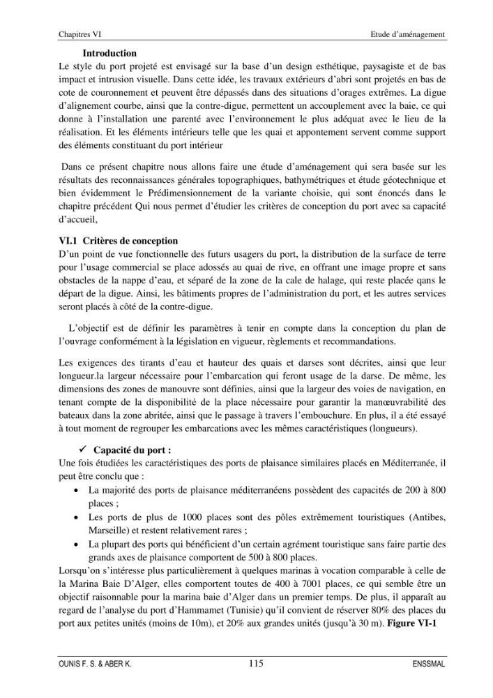 Etude d\'aménagement d\'une Marina au niveau de la ville d\'Alger (exemple de la Marina baie d\'Alger):