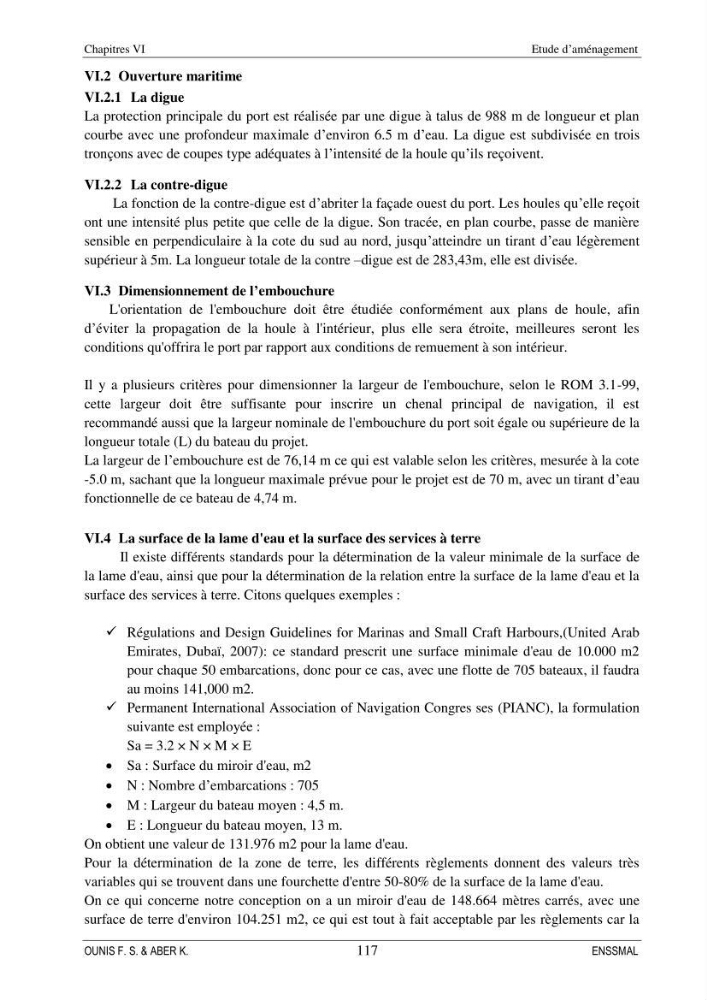 Etude d\'aménagement d\'une Marina au niveau de la ville d\'Alger (exemple de la Marina baie d\'Alger):