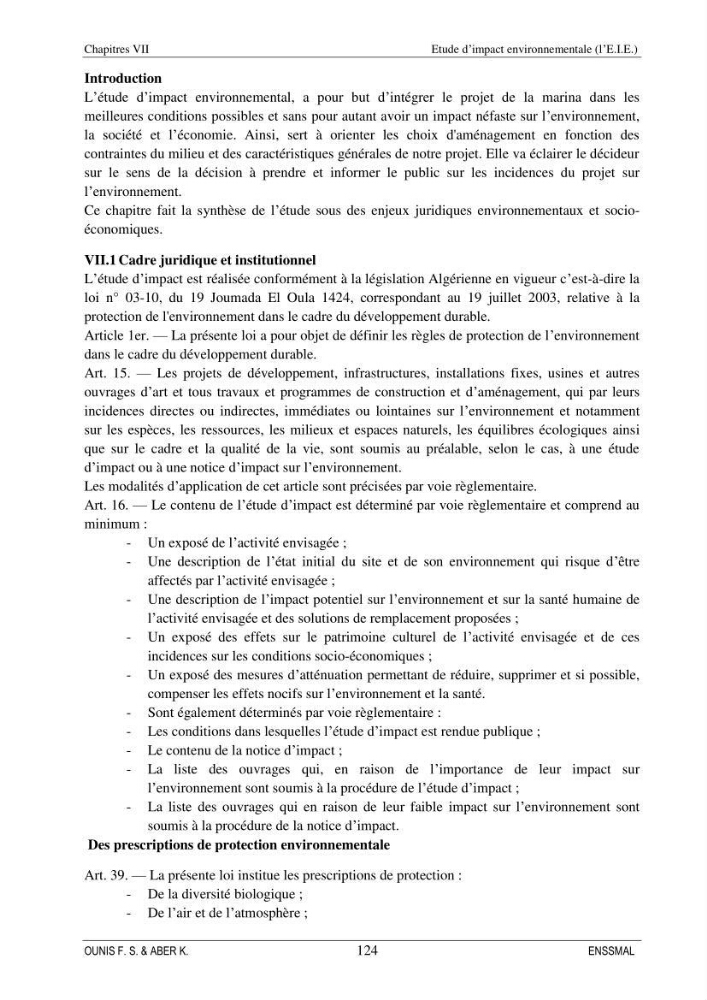 Etude d\'aménagement d\'une Marina au niveau de la ville d\'Alger (exemple de la Marina baie d\'Alger):