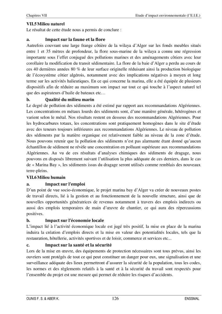 Etude d\'aménagement d\'une Marina au niveau de la ville d\'Alger (exemple de la Marina baie d\'Alger):