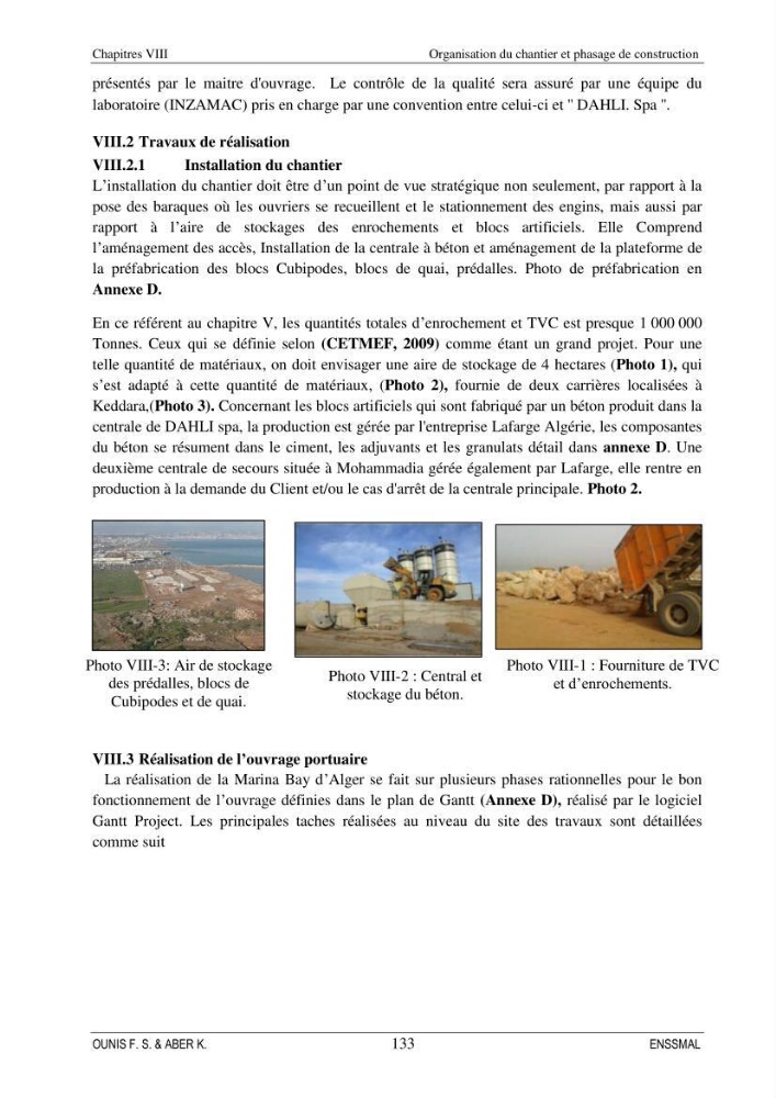 Etude d\'aménagement d\'une Marina au niveau de la ville d\'Alger (exemple de la Marina baie d\'Alger):