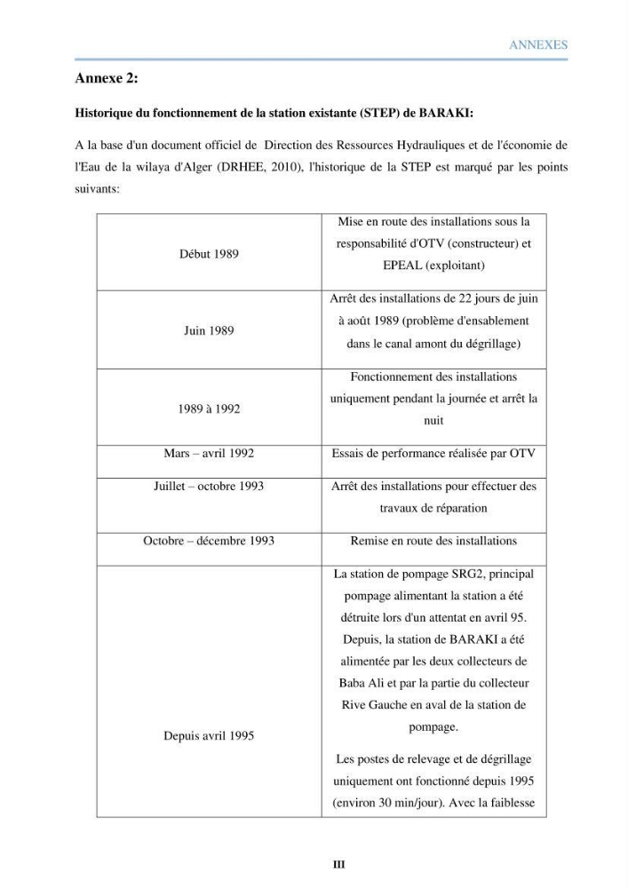 Etude des performances d\'une station d\'épuration des eaux usées