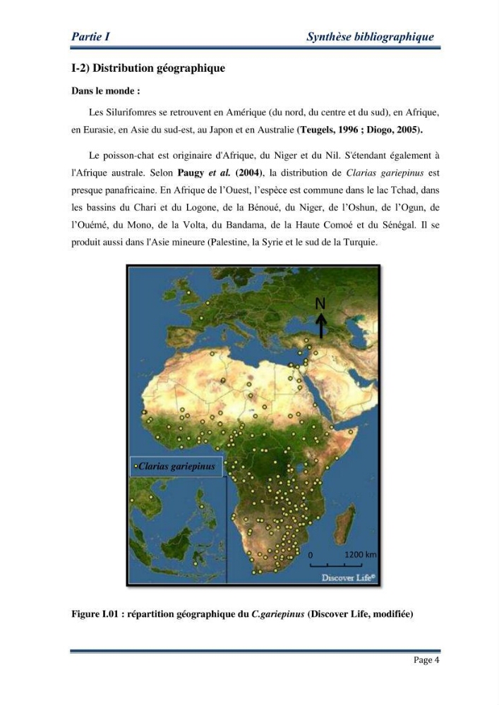Maitrise de la reproduction artificielle et étude comparative de la croissance du poisson-chat africain Clarias gariepinus (Bruchell,1822 ) selon trois formules d\'aliments