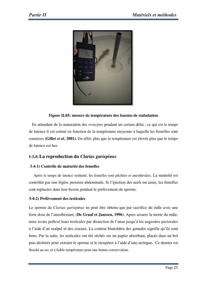 Maitrise de la reproduction artificielle et étude comparative de la croissance du poisson-chat africain Clarias gariepinus (Bruchell,1822 ) selon trois formules d\'aliments