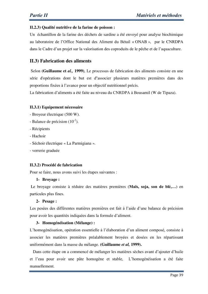 Maitrise de la reproduction artificielle et étude comparative de la croissance du poisson-chat africain Clarias gariepinus (Bruchell,1822 ) selon trois formules d\'aliments