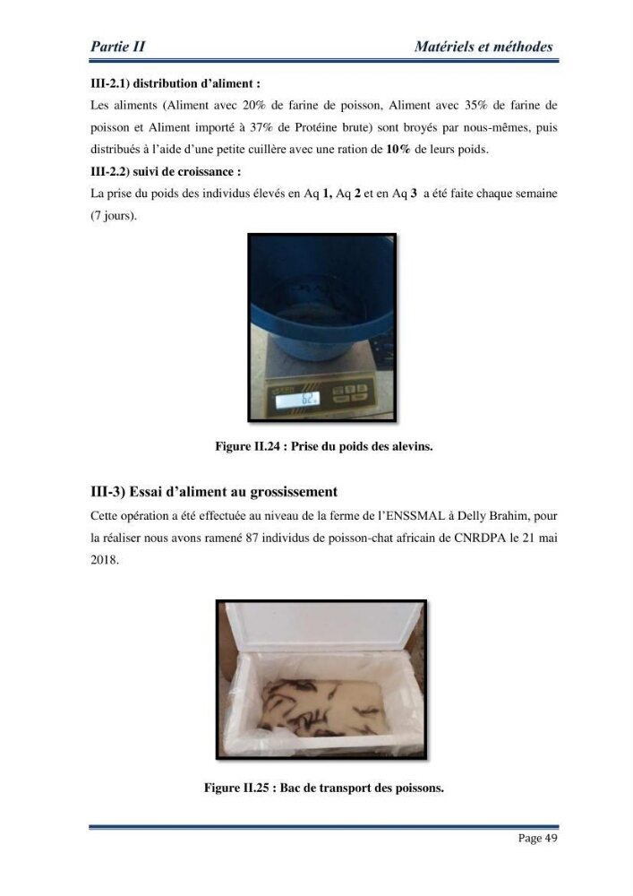 Maitrise de la reproduction artificielle et étude comparative de la croissance du poisson-chat africain Clarias gariepinus (Bruchell,1822 ) selon trois formules d\'aliments