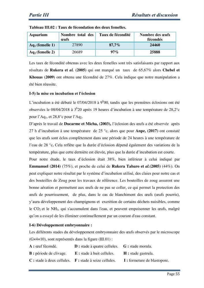 Maitrise de la reproduction artificielle et étude comparative de la croissance du poisson-chat africain Clarias gariepinus (Bruchell,1822 ) selon trois formules d\'aliments