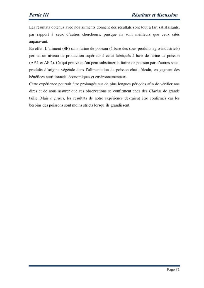 Maitrise de la reproduction artificielle et étude comparative de la croissance du poisson-chat africain Clarias gariepinus (Bruchell,1822 ) selon trois formules d\'aliments