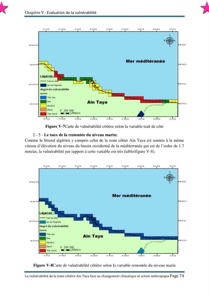 La vulnérabilité de la zone côtière de Ain Taya ( Alger Esr) faces aux changements climatiques et actions anthropiques