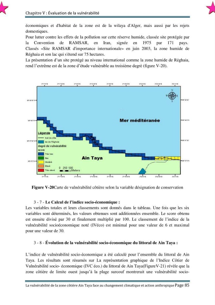 La vulnérabilité de la zone côtière de Ain Taya ( Alger Esr) faces aux changements climatiques et actions anthropiques