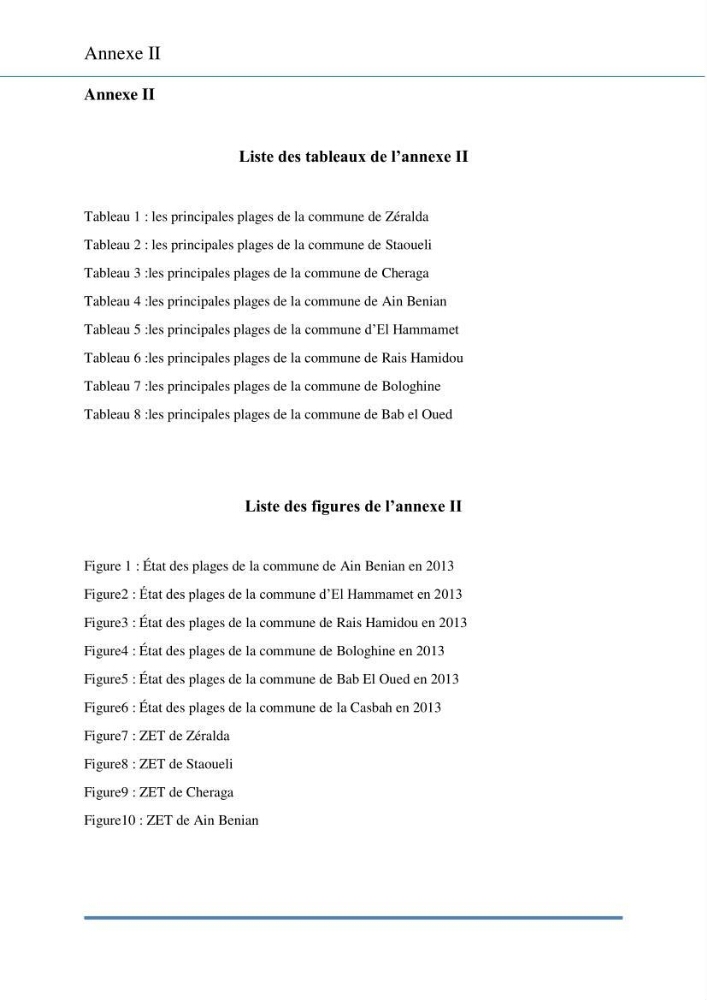 Evaluation de la mise en place de la loi du littoral au niveau des communes d\'Alger ouest